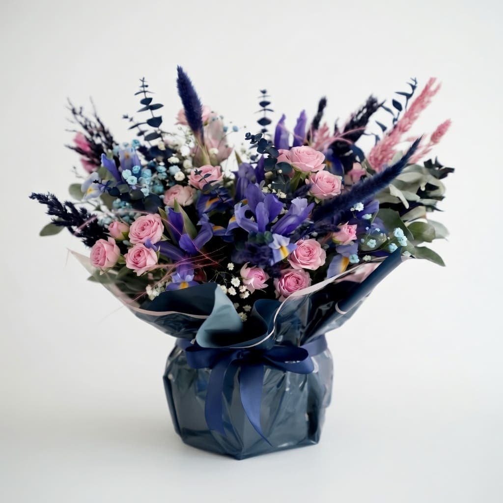 Midnight Serenade Bouquet & Cake photo 5